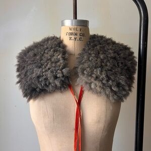 Chic Charcoal Fur Collar